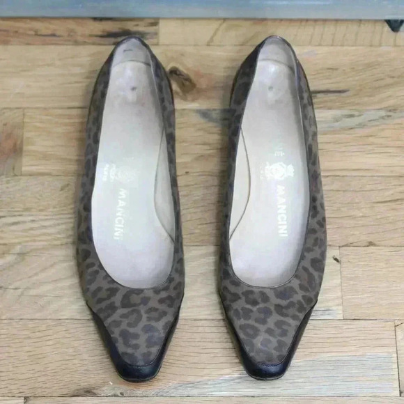 Vintage Rene Mancini Cheetah Leather Animal Print Flats 80s 90s Size 36.5 US 6.5 - Picture 6 of 8